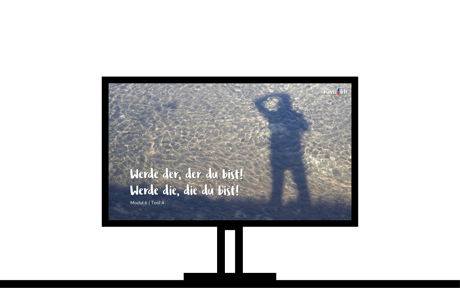 Symbolbild: Monitor mit Powerpoint: Werde der, der du bist